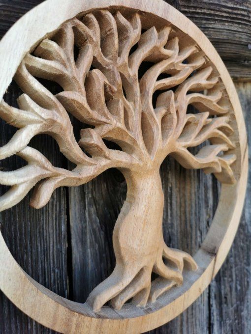 arbre de vie-fait main- bois de suar- Bali-Java-éternité-symbole