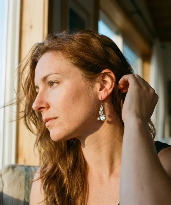 Bo ormeau et argent, modèle féminin, artisanat, fait main