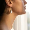 boucles d’oreilles nacre et argent Bali portées