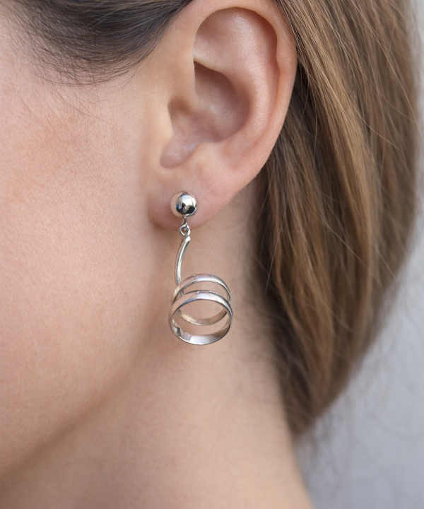 boucles d’oreilles argent spirale Bali