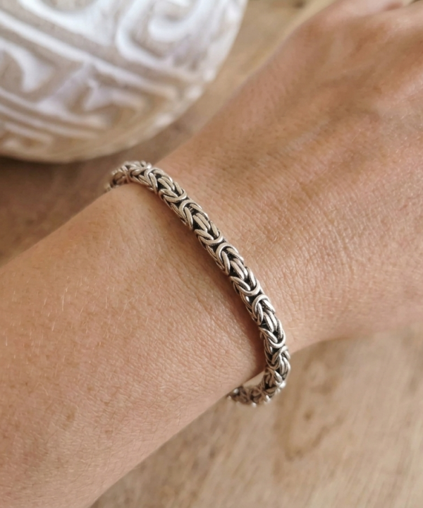 bracelet maille borobudur argent fait main Bali
