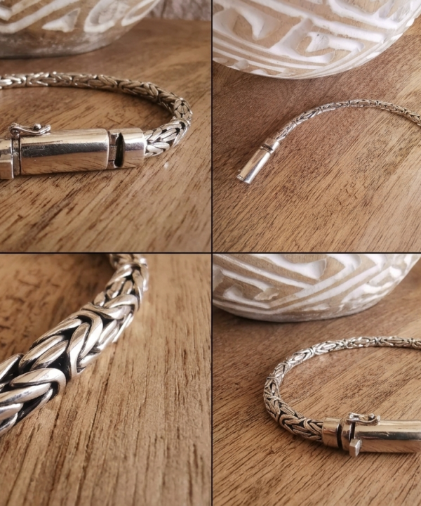 bracelet maille borobudur argent fait main Bali