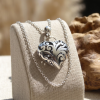 pendentif en argent massif, forme de coeur, artisanat balinais