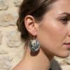 boucles argent 925 nacre paua ou ormeau artisanat balinais