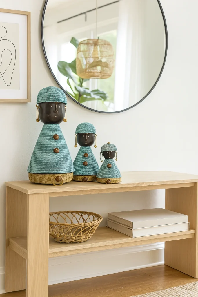 poupée Namji faite main à Bali ornements perles artisanat balinais décoration ethnique