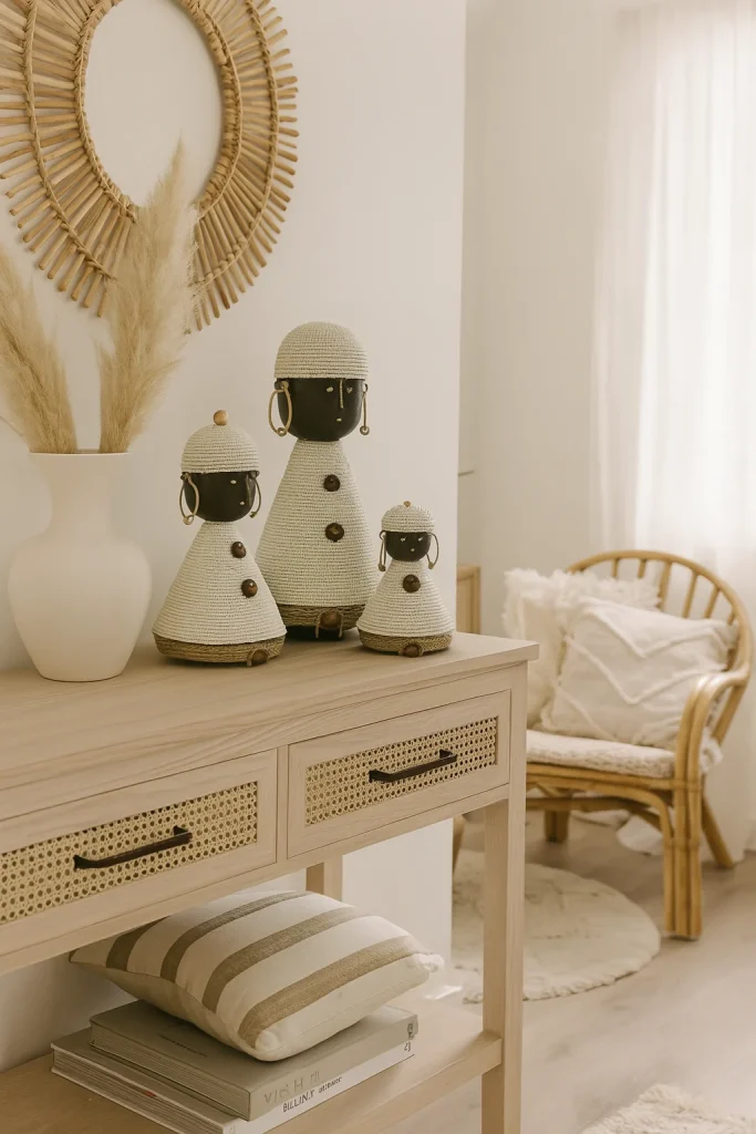 poupée Namji faite main à Bali ornements perles artisanat balinais décoration ethnique