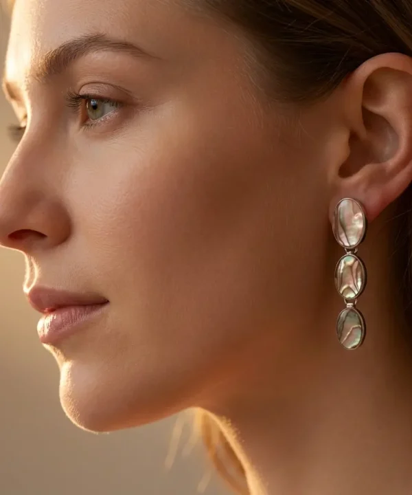 Boucles d’oreilles en argent artisanat de Bali, style bohème chic, bijou fait main porté