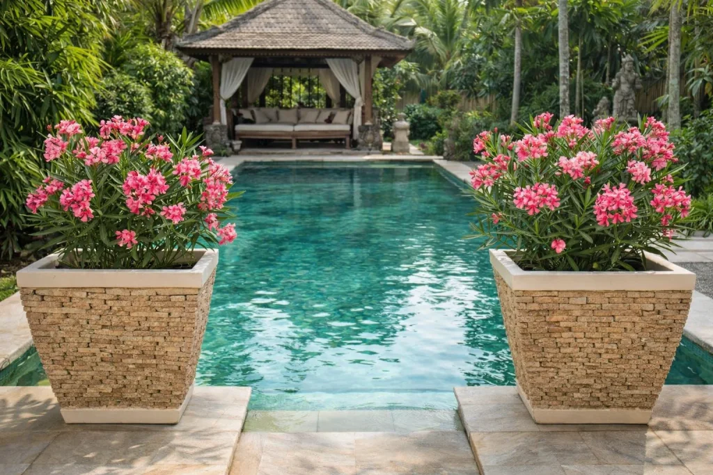 Pot en pierre fait main Bali extérieure piscine