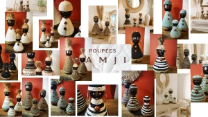 poupée Namji faite main à Bali ornements perles artisanat balinais décoration ethnique