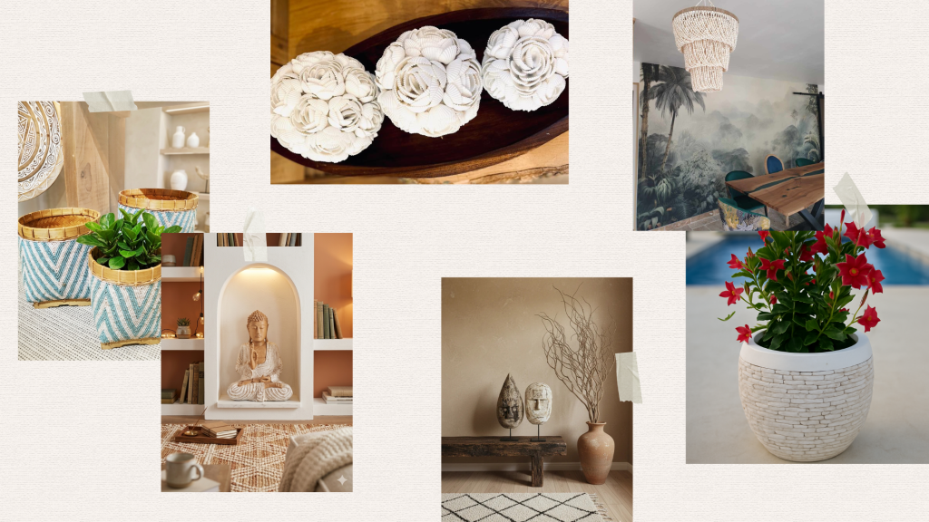 Objets décoratifs artisanat éthique Bali matières naturelles