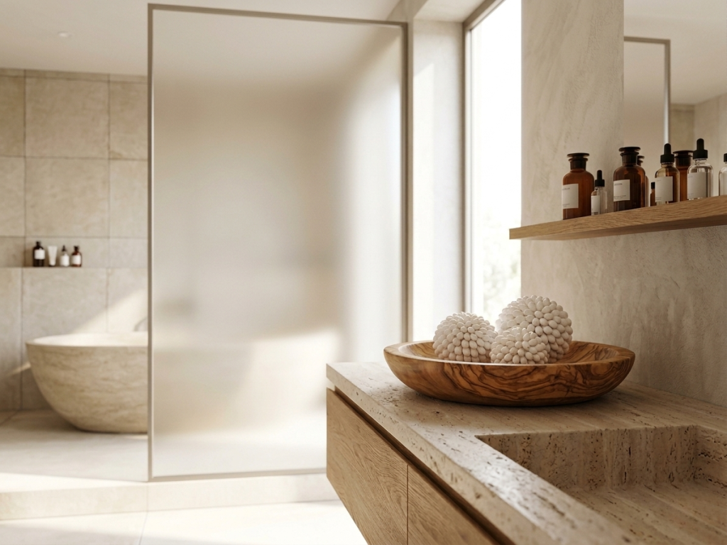 Boules coquillages salle de bain style balinais décoration naturelle