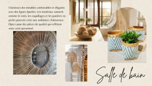 miroir, luminaire, salle de bain style balinais décoration naturelle