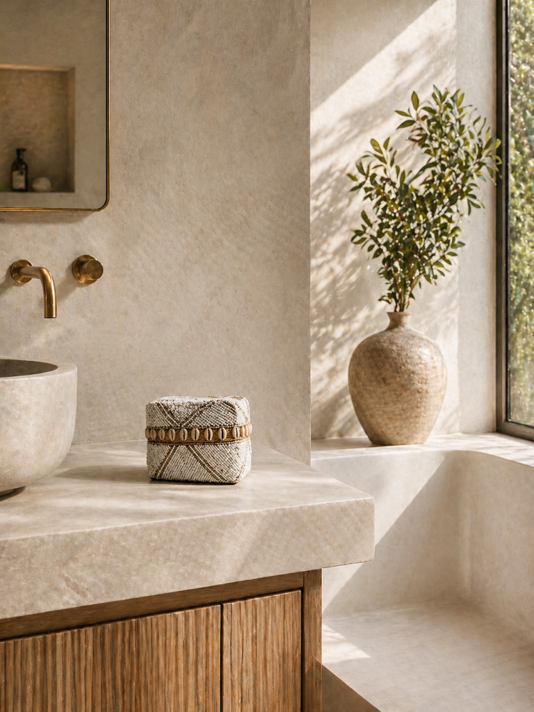 Boîte en perles salle de bain décoration balinaise artisanale